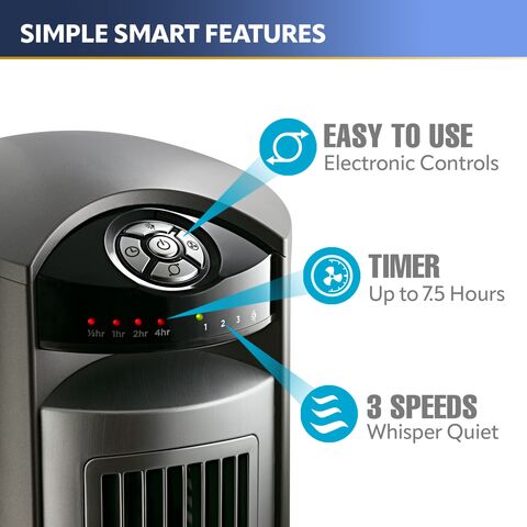 Ventilador de torre con control remoto oscilante de bajo consumo energético, 3 velocidades silenciosas, temporizador para dormitorio, sala de estar y oficina