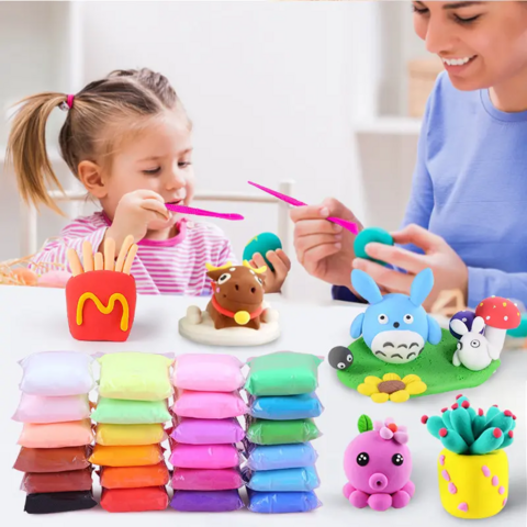Argile et pâte à modeler en gros, sûre et non toxique pour enfants, argile de couleur pour l'école, 24 couleurs, 12 couleurs, ensemble de jouets pour élèves du primaire