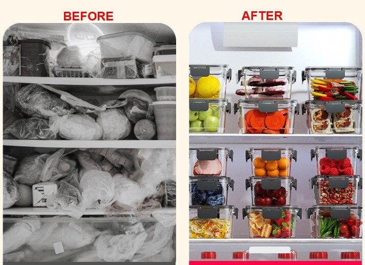 Rectangle Clear Vacuum Food Storage Container Set Microwavable Pet Pp ...