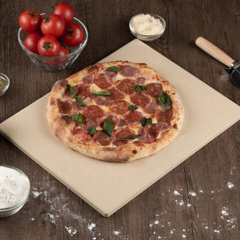 Piedra para pizza rectangular de cordierita cerámica para hornear y asar, piedra para pizza de alta calidad 2025