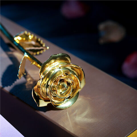Bunga Mawar Asli Celup Emas 24k untuk Hadiah Premium Grosir
