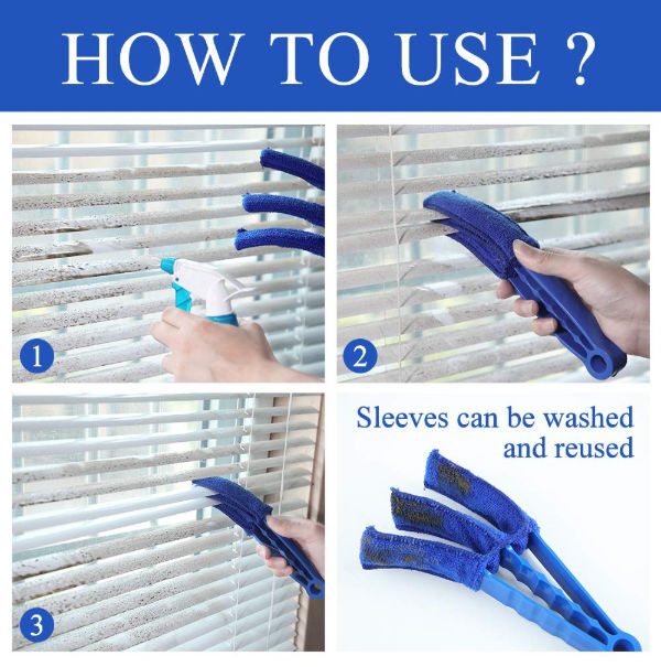 Window Blind Cleaner Duster Brush with 5 Microfiber Sleeves - Blind Cleaner Tools for Window Shutter supplier