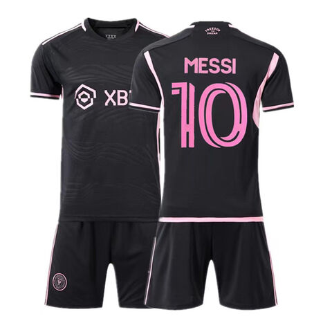 Camisola de futebol do Miami No. 10 Messi, principal e secundária, fatos de futebol para adultos e crianças, uniformes de futebol