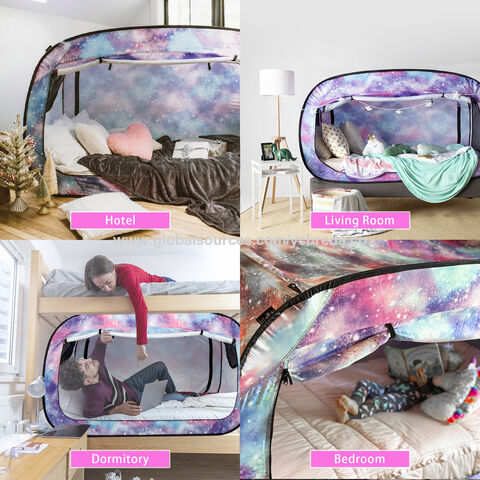 Cama Tent Twin Bed Canopy Tents Tienda de ensueño portátil para niños y adultos (Unicornio)
