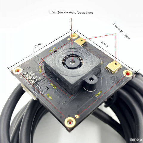 Lente de enfoque automático 8.0MP 1/3,2 ''CMOS 0.1Lux 3264*2448 32*32/38*38mm Color USB Módulo cámara para sistemas inteligencia artificial