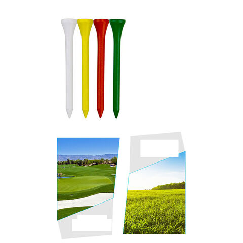Tees de Golf Professionnels en Bois Naturel, Pack de Tees de Golf Multicolores