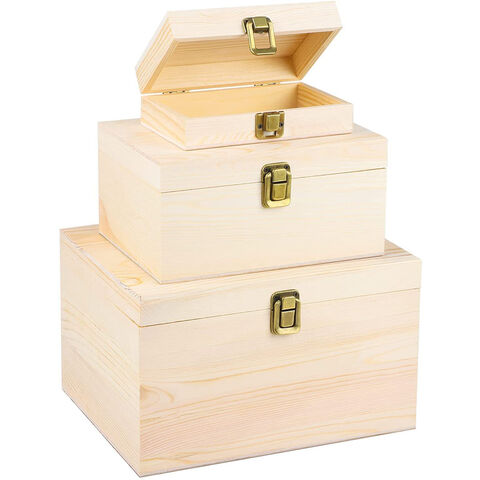 Geschenkboxen aus Holz - Große Erinnerungsbox für Andenken Dekorative Boxen mit Deckel