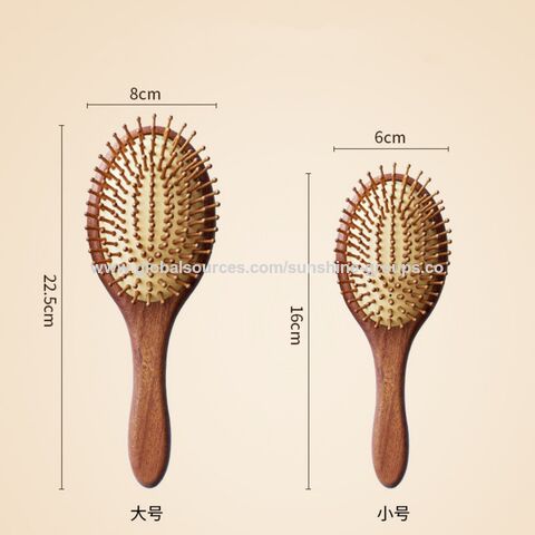 Cepillo de pelo de bambú 100% natural para mujer, herramientas de peinado personalizadas de fábrica, cepillo de masaje para el cabello