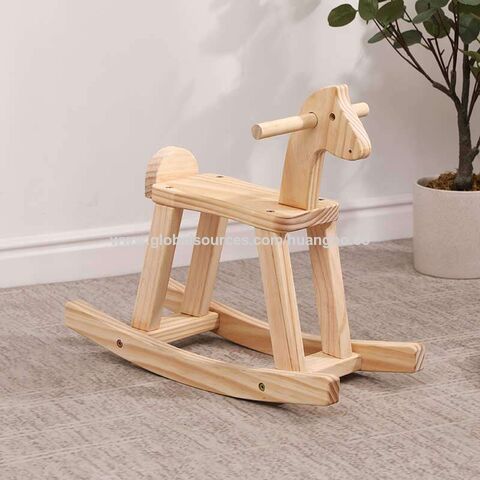 Caballo balancín infantil de madera para niños pequeños, juguete de madera para adultos, regalo de cumpleaños para bebés de un año, ideal para niños