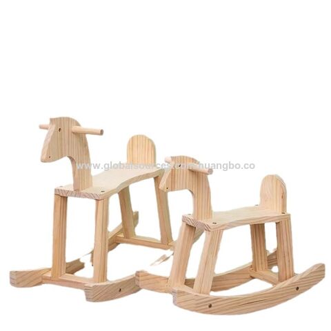 Caballo balancín infantil de madera para niños pequeños, juguete de madera para adultos, regalo de cumpleaños para bebés de un año, ideal para niños