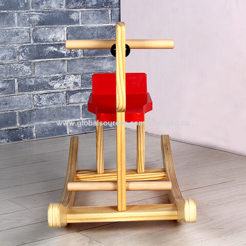 Caballo balancín infantil de madera para niños pequeños, juguete de madera para adultos, regalo de cumpleaños para bebés de un año, ideal para niños