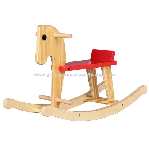 Caballo balancín infantil de madera para niños pequeños, juguete de madera para adultos, regalo de cumpleaños para bebés de un año, ideal para niños