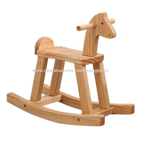 Caballo balancín infantil de madera para niños pequeños, juguete de madera para adultos, regalo de cumpleaños para bebés de un año, ideal para niños