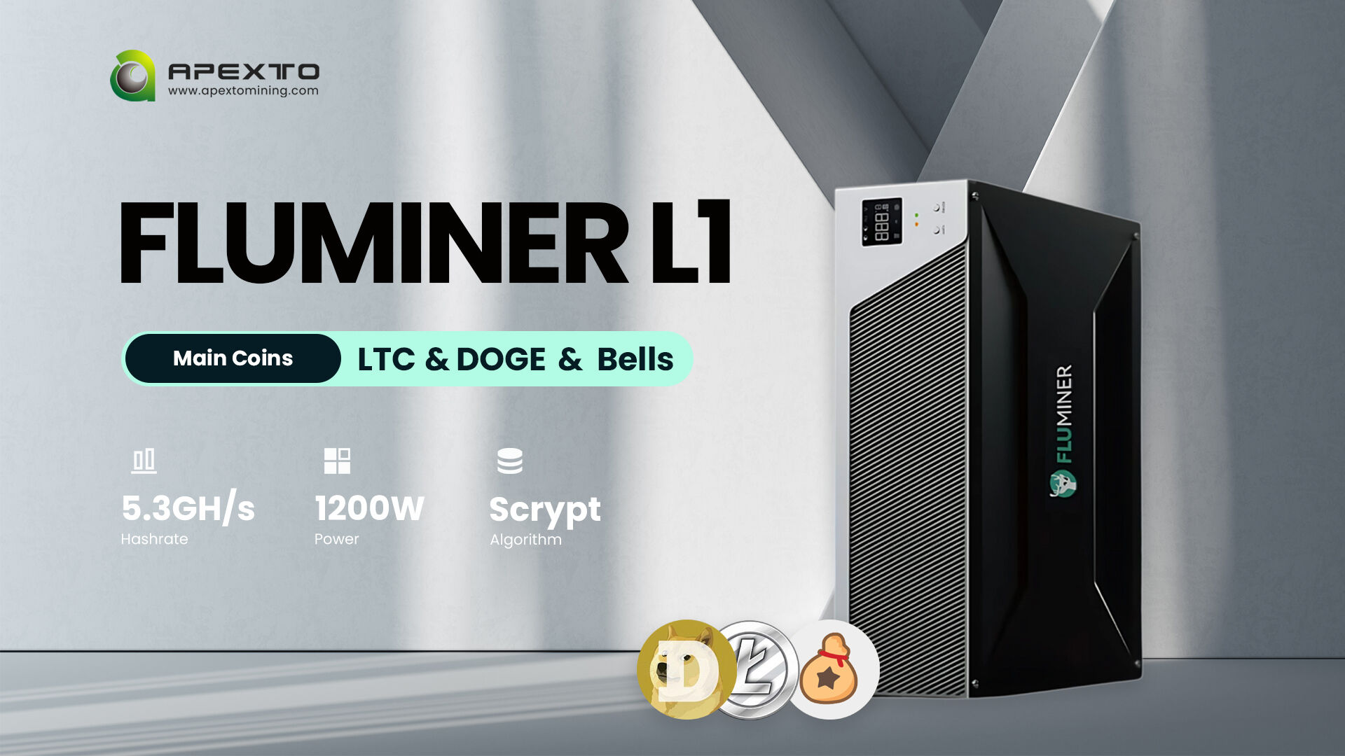 Blockchain Miner Fluminer L1 5.3gh/s 1200w Litecoin Doge Miner Ltc Mining  Machine - China Wholesale L1 Price $800 from Shenzhen Apexto Electronic  Co., Ltd | Globalsources.com