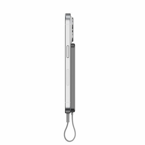 Batterie Externe MagCharge UltraSlim 5K en Aluminium, 6,95mm d'épaisseur, Charge Rapide 15W avec Câble Type-C Intégré