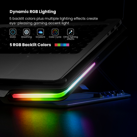 LCS02-1 Cooler RGB para Laptop com Ventoinha para Gaming, Notebook e Macbook Pro