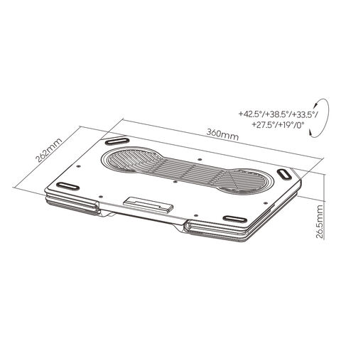 LCS02-1 Cooler RGB para Laptop com Ventoinha para Gaming, Notebook e Macbook Pro
