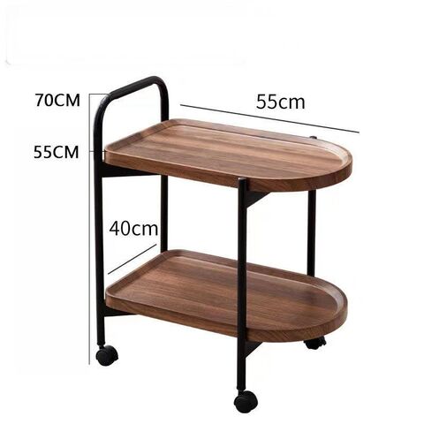 Mesa Auxiliar en Forma de C, Mesa Lateral Pequeña para Sofá, Mesa Robusta Deslizable Debajo del Sofá con Ruedas Desmontables para Sala de Estar, Dormitorio