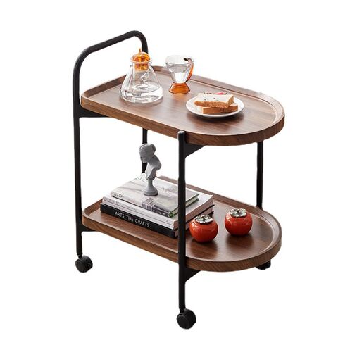Mesa Auxiliar en Forma de C, Mesa Lateral Pequeña para Sofá, Mesa Robusta Deslizable Debajo del Sofá con Ruedas Desmontables para Sala de Estar, Dormitorio