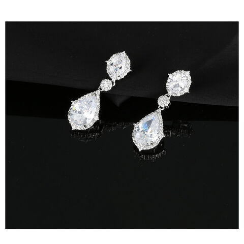 SISSLIA Brincos Longos de Noiva com Cristais Waterdrops Elegantes e da Moda para Mulheres, Brincos de Declaração para Casamentos, Acessórios de Joalheria
