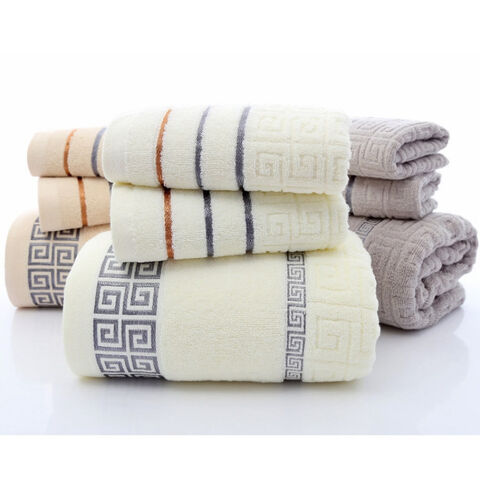 Toallas al por mayor de algodón puro en juego de 3 piezas: toalla facial, toalla de baño, alta calidad para el hogar, absorbentes, suaves, agradables para la piel y acogedoras