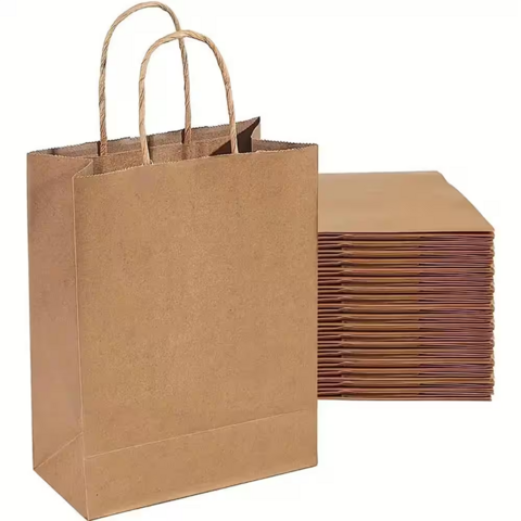 Benutzerdefinierte Kraftpapier-Tragetaschen für Lebensmittel, Supermärkte, Kleidung, biologisch abbaubare Papiertüten für Snacks