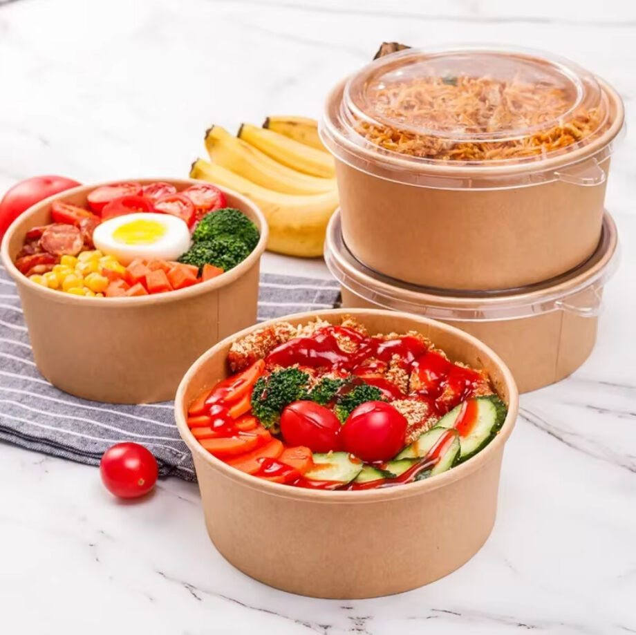 Factory Direct High Quality China Wholesale Kraft Paper Salad Bowl ...
