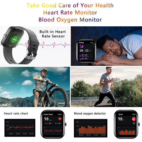 Smartwatch 2025 mit Bluetooth-Anruffunktion, Nachrichten-Push, Herzfrequenz-, Blutsauerstoff- und Blutdruckmessung – ideal für Sport und Gesundheit
