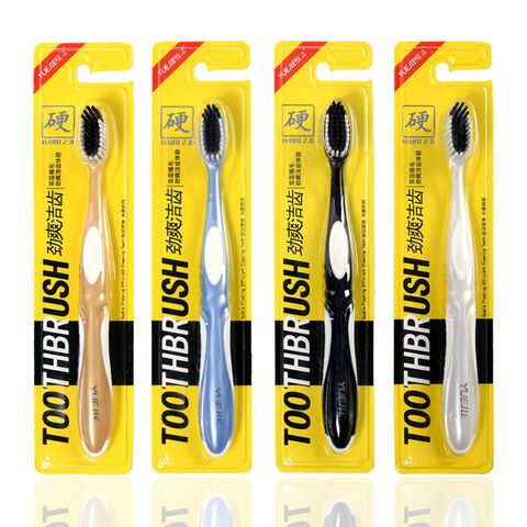 Cepillos de dientes para adultos, cerdas duras, cepillo dental multicolor firme, cabeza grande, manual, para viaje