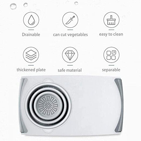 Tabla de Cortar Universal Innovadora Multifuncional para Cocina con Barra Antigoteo - Tabla de Cortar Profesional para B2B