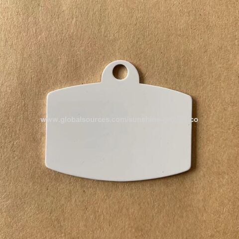 Plaque d'identification pour chien en métal avec revêtement de sublimation personnalisé, plaque en métal pour impression recto verso, étiquette pour animaux de compagnie, plaques d'identification pour chien de sublimation