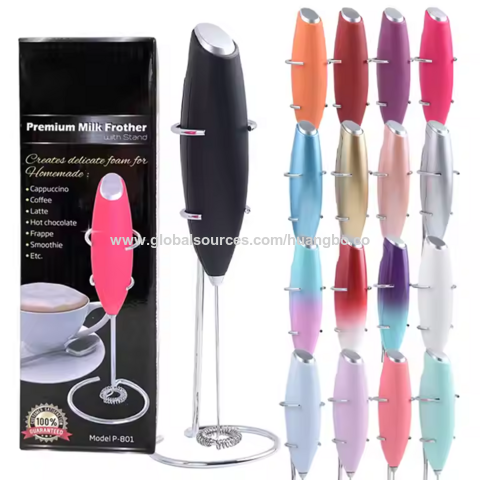 Batedor Elétrico de Leite com Suporte, Mini Batedor de Ovos Manual, Acessórios de Cozinha Profissionais