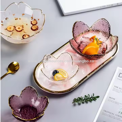 Conjunto de louças de vidro de luxo estilo nórdico por atacado: pratos e tigelas para jantar, envio rápido, uso doméstico e restaurante, coleção de cristais elegante