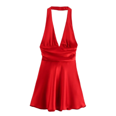 Robe texturée en satin dos nu sexy pour femmes, meilleures ventes
