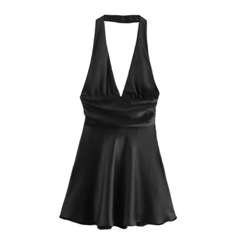 Robe texturée en satin dos nu sexy pour femmes, meilleures ventes