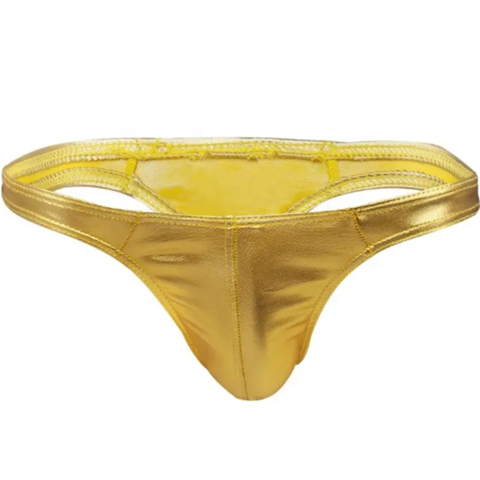 Venta al por mayor de tangas de látex para hombre, ropa interior sexy, calzoncillos tipo G