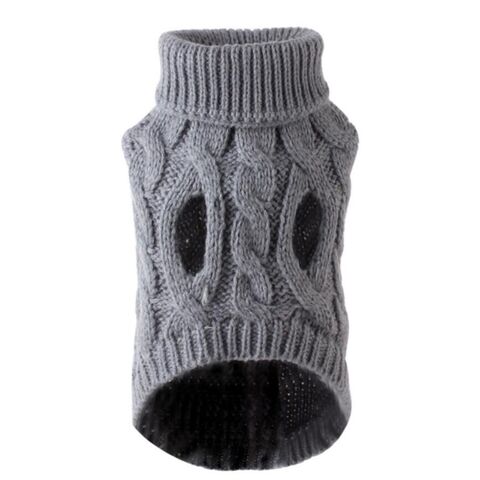 Suéter para mascotas de punto trenzado de color sólido para otoño e invierno a la moda