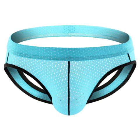 Calzoncillos tipo G-String con bolsa de malla para hombre, suspensorios sexys, ropa interior