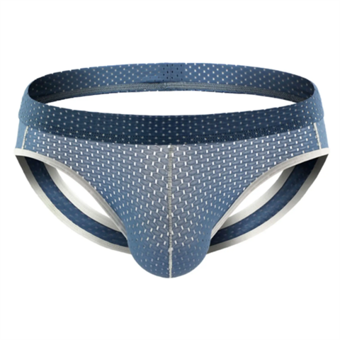 Calzoncillos tipo G-String con bolsa de malla para hombre, suspensorios sexys, ropa interior