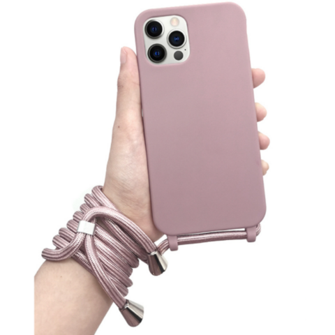 Heißer Großhandel OEM billige Silikon verdickte einfache Lanyard Apple Handyhülle