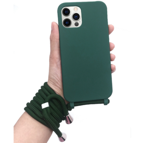 Heißer Großhandel OEM billige Silikon verdickte einfache Lanyard Apple Handyhülle