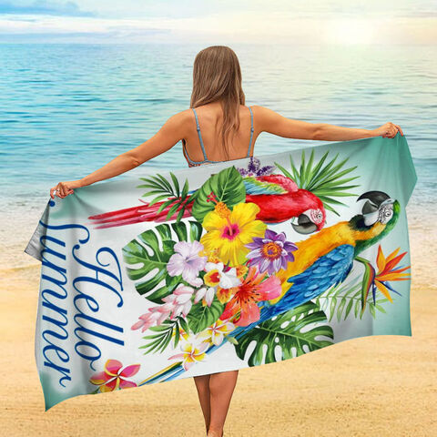 Toalla de playa de microfibra de algodón de secado rápido al por mayor, 75x150 cm, sin arena, con logo