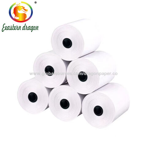 Three anti-thermal adhesive label paper supermarket clothing tag paper blank small roll mini bar code printing label
