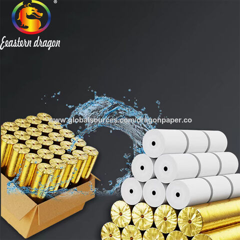 Three anti-thermal adhesive label paper supermarket clothing tag paper blank small roll mini bar code printing label