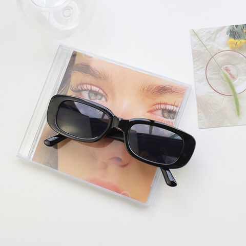 Gafas de sol de moda, gafas de sol rectangulares para mujer, gafas de conducción retro, moda vintage de los 90