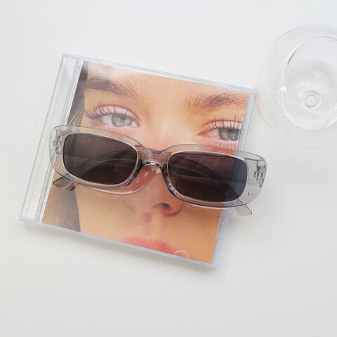Gafas de sol de moda, gafas de sol rectangulares para mujer, gafas de conducción retro, moda vintage de los 90