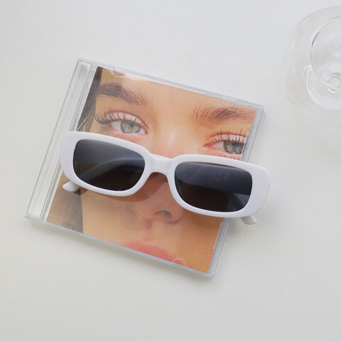 Gafas de sol de moda, gafas de sol rectangulares para mujer, gafas de conducción retro, moda vintage de los 90