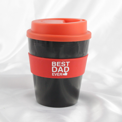 Taza de café reutilizable de plástico PP promocional con banda y tapa de silicona