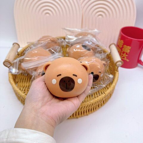 Lustige Fidget Stressabbau Gummi Niedliche sensorische Gemüse Squishy Spielzeuge Kawaii Capybara Squeeze Spielzeuge