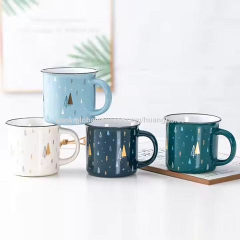 Taza de café esmaltada, nuevo diseño promocional, regalo de Navidad, boda, cumpleaños, personalización, regalos conmemorativos, personalizados.